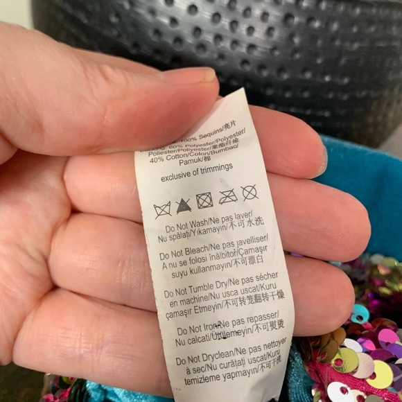 Missguided Multicolor Chain Bucket Sequins Bag EUC - Picture 9 of 13